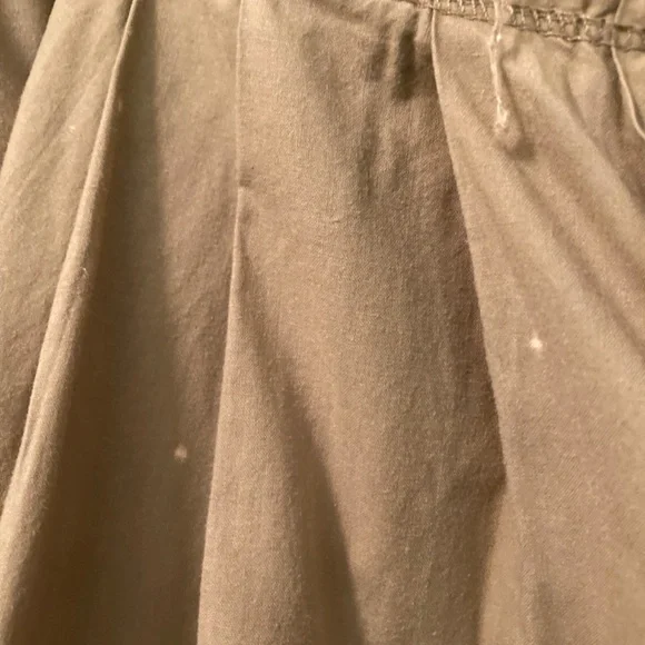 Cordelia Rayon Khaki Green Olive Brown Brass Snaps Skirt Size Small - Picture 6 of 8